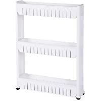 SONGMICS Estante para Hogar y Baño- Carrito de Cocina- Estantería de Cocina- 3 Niveles- 72-5 cm- Blanco KTR03W